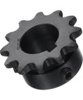12 Tooth Chain Roller Sprocket B Type With Three Quarters Inch Bore Keyway And Set Screws Carbon Steel Black Oxide Finish
