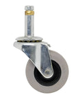 Heavy Duty 2 Inch Swivel Stem Caster With Soft TPR Rubber Wheel Seven Sixteenth Inch Stem Non Marking Gray Tread Ribbed Wheel Built To Last