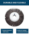 6 Inch Aluminum Oxide Flap Wheel With 1 Inch Arbor For Bench Grinders 240 Grit Sander Disc, durable flaps for sanding contoured surfaces.
