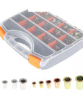 The Ultimate 900 Piece Rivet Nut Setter Gun Kit With Heavy Duty Thread Setting Tool For Easy Rivnut Installation And Fastener Repair Jobs That Are Totally Rad And Super Durable, plastic organizer with assorted rivet nuts