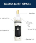 All In One Shower Repair Kit With Cartridge For 1222 And 1222B Including Puller And Retainer Clip For Bath Valve Replacement Tub Shower Parts One Handle Faucet Rebuild Tool DIY Friendly showing cartridge diagram with brass stem