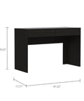 Adjustable Gaming Computer Desk With Dual Storage Drawers And Smooth Height Control, 29.52in tall, 47.32in wide, black finish.