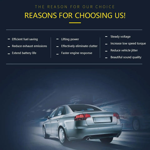 Fuel Saver Chip For Gasoline Cars Eco Tuning Box That Helps You Save About 15 Percent On Gas Plug And Play Easy To Install Widely Compatible Real World Fuel Economy Boost For Daily Driving poster with car and benefits listed.