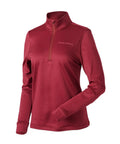 Maroon Womens Alpine Fleece Quarter Zip Jacket With Cozy Lining Four Way Stretch Contoured Slim Fit Easy Vent visible