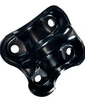 Rear Axle U Bolts And Plate Kit For GM C1500 K1500 Silverado Tahoe Yukon Escalade 1988 1999, black metal rear plate with holes.