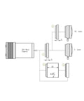 Diagram showing lens and sensor connections for 1.2MP Monochrome Astronomy Camera With 1280x960 CMOS Sensor, USB Type-C, ST4 Port.