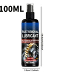 Rust Remover Spray For Metal Tools And Auto Parts Deep Penetration Rust Elimination Lubrication And Protective Coating Heavy Duty Multi Purpose Cleaner For Auto Repair Home Maintenance Industrial Equipment And Workshop Hardware Care 100ml bottle