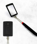 Telescoping Inspection Mirror With Light For Auto Repair Gearheads, 360 Degree Rotating Mechanic Mirror On A Stick, Extendable Weld Inspection Tool.