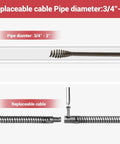 Replaceable cable for 20 Volts Cordless Electric Drain Auger with 3/4" to 2" pipe diameter capability.