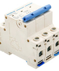Three Pole 3 Amp DZ47-63 C3 Miniature Circuit Breaker for DIN Rail Mount 400V AC Distribution Panels, front view