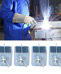 8 Pcs Butt Welding Clamps Set For Sheet Metal And Auto Body Repair shown with welding sparks in background
