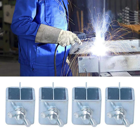 8 Pcs Butt Welding Clamps Set For Sheet Metal And Auto Body Repair shown with welding sparks in background