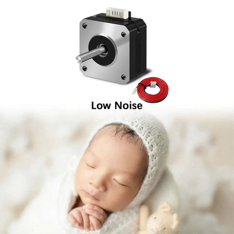 Nema 17 Stepper Motor 42x23mm For 3D Printer Extruder And Y Axis, low noise, shown with infant sleeping peacefully