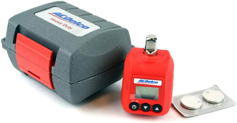 Three Eighths Inch Digital Torque Adapter With Audible Buzzer And LED Flash, 5.9 to 59 Ft-Lbs (8 to 80 Nm) Range, ISO 6789 Calibration Certificate Included, ARM602-3 with case and batteries