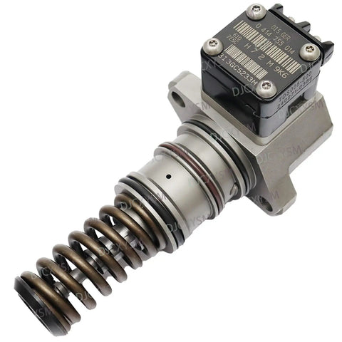 Top Shelf Electric Fuel Unit Pump Compatible With Mack E7 Series Trucks From 2003 Through 2006 6 Pack Ref 0414755014 0414755015 313GC5233MX close-up view showing spring and electrical connector.