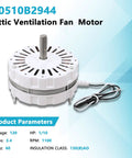 Power Vent Motor For Attic Vent Fan Replacement 3.4 Amp 1100 RPM 115 Volt 60 Hz 1/10 HP Compatible With Lomanco 18000