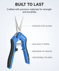 6.5 Inch Pruning Shears 2 Pack With Straight And Curved Blades Duo Garden Snips Micro Tip Premium Plant Clippers