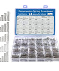 Heavy Duty 420 Piece HanOaki Compression Springs Assortment Kit In Various Sizes Made From Tough 304 Stainless Steel Brass For Hot DIY Repairs And Industrial HVAC Control Systems Today, 24-size spring kit in organizer case