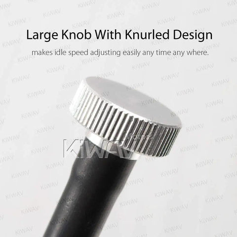 Extend Idle Speed Adjustment Screw Featuring Flexible Shaft And Knurled Grip For Harley V Twin Carburetors No Sweat Hand Tune Up close-up of large knurled knob.