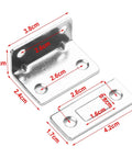 Invisible Magnetic Cabinet Latch No Drill No Hassle Install Door Catch Silver 38x24mm with dimensions highlighted