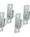 Top Shelf Wall Mounted Gate Hinges 4 Pack Swinging Barn Door Brackets with sturdy silver steel plates for outdoor use.