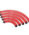 Hella Precise Pro Grade Aluminum Router Corner Radius Template Set Built For Seamless Cabinet Edge Molding And Serious Woodworking Projects That Actually Deliver Rock Solid Results Daily in red with sizes R100 to R300.