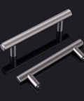 25 Pack Solid Stainless Steel Brushed Nickel Kitchen Cabinet Handles In Modern Euro Style T Bar Pulls Three And A Half Inch Center To Center Six Inch Overall Length Half Inch Thick For Cabinets Dressers And Drawers