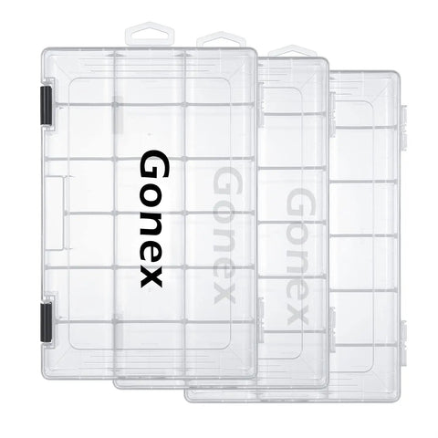 3600 Tackle Trays Three Pack Transparent Fishing Tackle Boxes Organizer with adjustable dividers for lures hooks beads lines