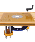 Premium Kickass Aluminum Router Lift And Table Insert Plate For Hella Precise Milling Flip Board and Woodworking Trim Machine Upgrade view on workbench