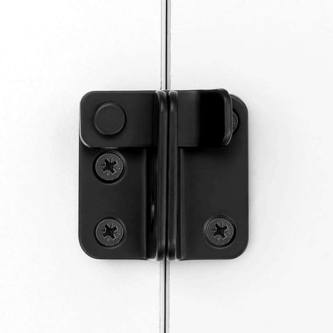 Two Pack Heavy Duty Flip Latches In Black Stainless Steel For Barn Gates And Sliding Doors Great For Cabinets And Closets 1.81 By 1.77 Inches Durable Hasps With Secure Bi Fold Door Lock Antique Style Hardware close-up