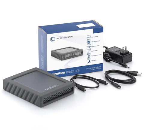 Kickass Dual Bay USB C Enclosure For Two Point Five Inch SATA Drives Featuring Straight Up RAID Setup And Lightning Quick 10Gbps Transfers For Hassle Free Data Storage On The Fly with cables and power adapter