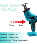 Beast Cordless Reciprocating Saw Brushless Power Tool With Variable 0 To 3000 RPM shown with speed adjustment guide