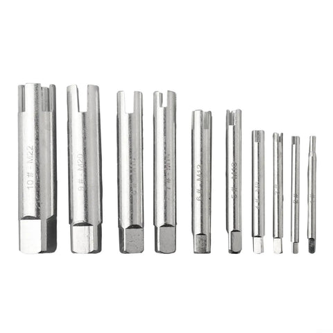 Rock Solid 10 Piece Broken Screw Extractor Kit For Stripped Damaged Bolts M3 To M22 Galvanized Steel Tap Removal Tool Set With Cool 3 And 4 Claw Design Perfect For Home DIY Projects And Serious Auto Repairs Today. 10-piece galvanized steel extractors, sizes M3 to M22