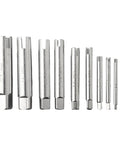 Grab This Awesome 10-Piece Screw Tap Extractor Set To Easily Pull Stripped Taps And Broken Screws From Any Machine, Featuring Smart Three Or Four Claw Design For M5-M22 Fasteners That Makes Home Repair And Workshop Jobs A Total Breeze Without The Fuss. 10-piece hardened steel extractors, M5-M22