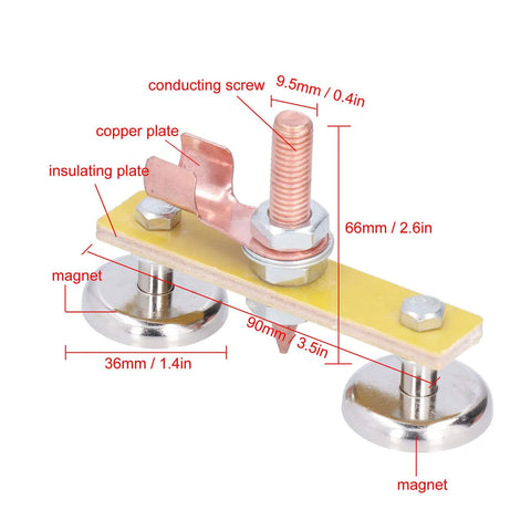 Ultra Strong Magnetic Welding Support Clip With Double Heads And Heavy Duty Suction, featuring copper plate and dual magnets.