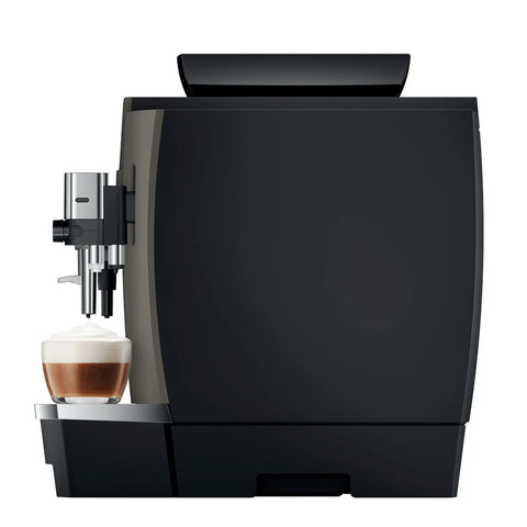 Grab This Slick Automatic Coffee Maker For Cranking Out Seventeen Specialty Brews And Custom Strength Settings Perfect For Handling The Daily Grind At Home Or Work - black design with coffee drink.