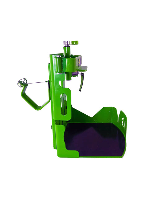 Side view of Xtreme Pro Series Backpack Blower Rack Version 3 with shielded locking system and UV powder coat finish.