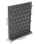 Heavy Duty Lab Glassware Drying Rack With Fifty Two Adjustable Pegboard Columns And Thirty Three Pound Load side view showing flexible peg layout