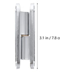 Premium Zinc Alloy Screw On Hinge Set for Internal Doors and Cabinets Heavy Duty Metal Hinge, 3.1-inch size, front view.
