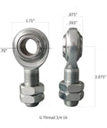 Built Tight For Your Daily Driver Rig Drop Right In Heim Joint Rod End Kit Three Quarter Sixteen CmR12 male spherical bearing and nut, 3/4-16 thread.