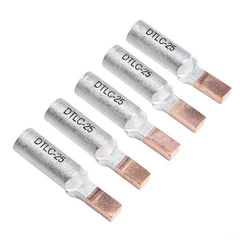 Heavy Duty Copper Aluminum Terminal Block 5 Pack Secure Screw Lock Wiring Connector For Electric Meter Boxes Low Heat Safe Power Transmission featuring five connectors.
