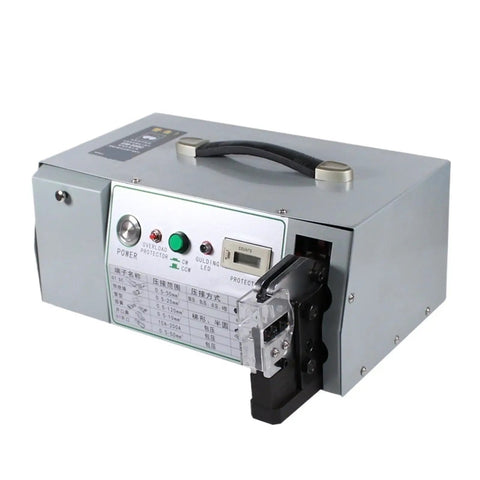 Genuine Heavy Duty Semi Auto Electric Terminal Crimping Machine With Tough As Nails Multi Jaw Design for quick cold wire connector crimping.