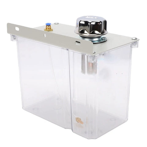Rock Solid Heavy Duty Machine Tool Coolant Sprayer System Featuring Flexible Metal Hose 3 Liter Reservoir with clear tank.