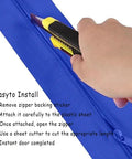 Installing Heavy Duty Zipper Dust Barrier For Greenhouses And Tents Self Adhesive Zipper Gate 3 Inch By 7 Foot Construction Zipper Blue