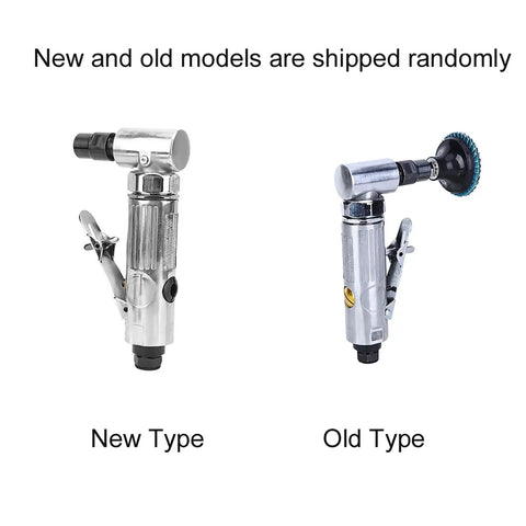 Pro Grade Angle Air Die Grinder One Quarter Inch Ninety Degree Twenty Thousand Rpm Turbo Charged Pneumatic Grinding Kit, new and old models shown