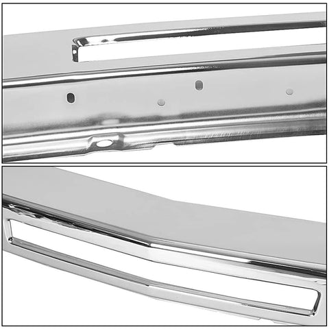 ECOTRIC chrome steel front bumper impact face bar for 2007–2013 Chevy Silverado; front view
