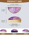 2 Pack Purple Pink Gold Fluid Art Cabinet Pulls With 3 Inch Center Hole Gold Semicircle Drawer Handles, product size chart.