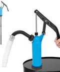 Built Tough 55 Gallon Drum Pump Lever Action For Chemicals And Oils High Strength Pp Abs Plastic Lightweight view of pump handling fluid
