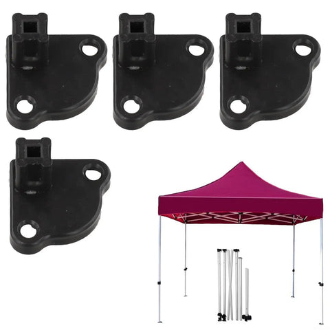 4Pcs Gazebo Foot Brackets 21x21mm Inner Size For Pop Up Tents And Canopies, Square Tube Legs Stabilizers And Roof Centre Bracket, Indoor Outdoor Base Support Replacement Parts