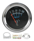 12V oil pressure gauge kit with 0-100 PSI range, 52mm chrome dial, and accessories for car engine monitoring.